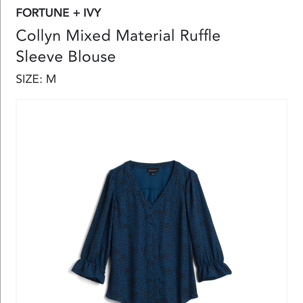 Fortune & Ivy Ruffle Sleeve Blouse